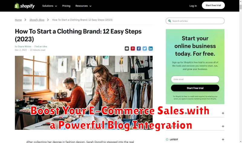 Boost Your E-Commerce Sales with a Powerful Blog Integration