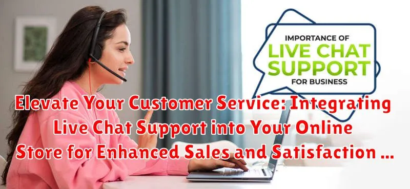 Elevate Your Customer Service: Integrating Live Chat Support into Your Online Store for Enhanced Sales and Satisfaction